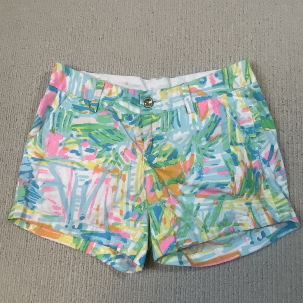 Lilly Pulitzer Women's 0 The Callahan Short 5" Inseam Green/Pink/Yellow